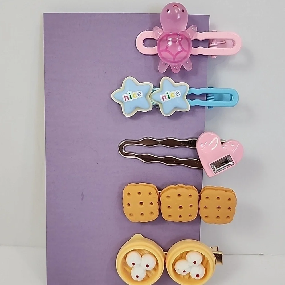 Birthday Card Set of 5x (five) Decorative Hair Clips Burgoyne KJS Industries In